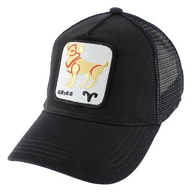 CTM Men's Zodiac Sign Astrology Patch Trucker Hat