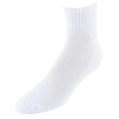 CTM Men's Half Cushioned Assorted Colors Quater Socks (3 Pairs)