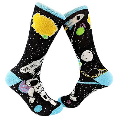 Give Me Some Space Sock Funny Astronaut Footwear