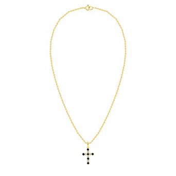 Ethique Sterling Silver 1/5 Carat T.W. Lab Grown Diamond Cross Pendant Necklace