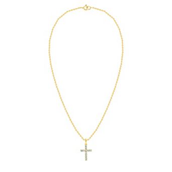 Ethique Sterling Silver 1/5 Carat T.W. Lab Grown Diamond Cross Pendant Necklace