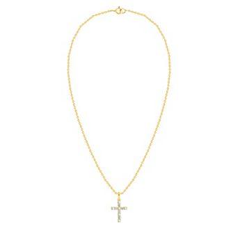 Ethique Sterling Silver 1/5 Carat T.W. Lab Grown Diamond Cross Pendant Necklace
