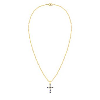 Ethique Sterling Silver 1/5 Carat T.W. Lab Grown Diamond Cross Pendant Necklace