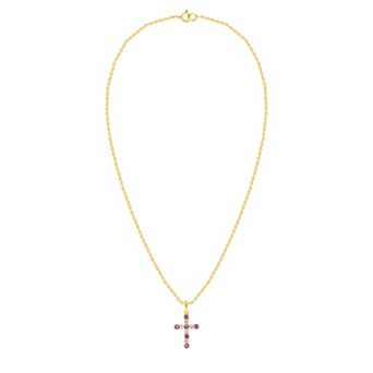 Ethique Sterling Silver 1/5 Carat T.W. Lab Grown Diamond Cross Pendant Necklace