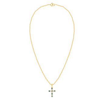 Ethique Sterling Silver 1/5 Carat T.W. Lab Grown Diamond Cross Pendant Necklace