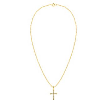 Ethique Sterling Silver 1/5 Carat T.W. Lab Grown Diamond Cross Pendant Necklace