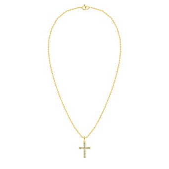 Ethique Sterling Silver 1/5 Carat T.W. Lab Grown Diamond Cross Pendant Necklace