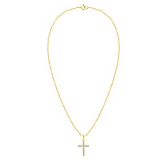 Ethique Sterling Silver 1/5 Carat T.W. Lab Grown Diamond Cross Pendant Necklace