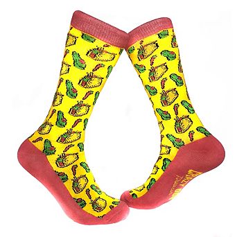 Tacos and Avocado Women's Novelty Crazy Food Crew Socks,Funny Taco Cozy Dress Socks