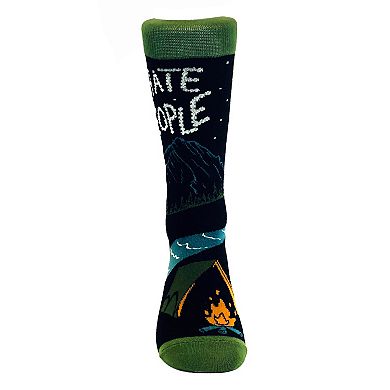I Hate People Socks Funny Camping Sarcastic Introvert Outdoor Cool Joke Sock