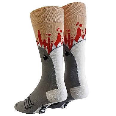 Mens Shark Attack Socks Funny Jaws Funny Sayings Cool Gag Gift Novelty Footware
