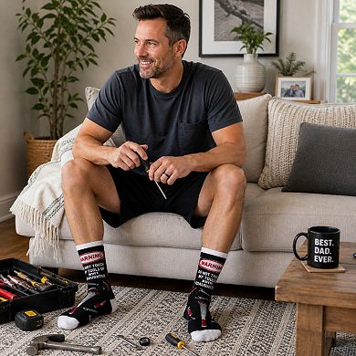 Do Not Touch My Tools Or My Daughter Funny Novelty Socks Gag Gift for Dad Crazy