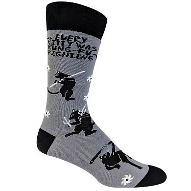 Every Kitty Was Kung-Fu Fighting Socks Funny Novelty Crazy Saying Gift