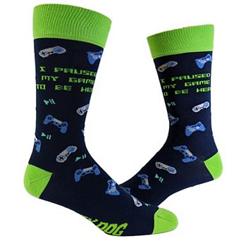 Men's I Paused My Game for This Socks Funny Nerdy Video Game Novelty Footwear