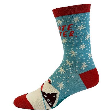 Men's I Hate Winter Socks Funny Snow Cold Seasons Graphic Novelty Footwear