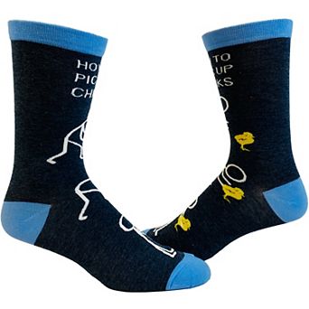 Men's How to Pick Up Chicks Socks Funny Easter Gift Footwear