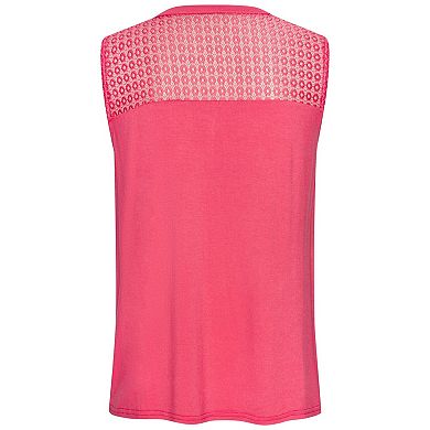 Lascana Women's Sleeveless Crochet Detail Top