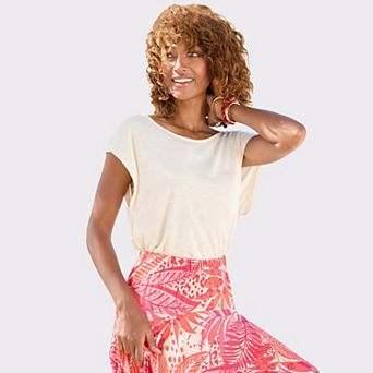 Lascana Women's Crochet Back Detail Top