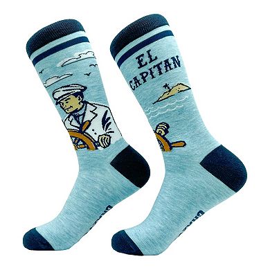 Men's El Capitan Socks Funny Cool Sea Naval Capitan Sailor Footwear