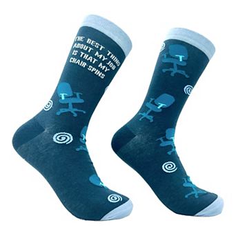 Men's Funny Socks The Best Thing About My Job Is That My Chair Spins Joke Footware