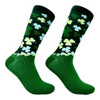 Mens Funny Socks Falling Clovers St Patricks Day Novelty Socks for Men
