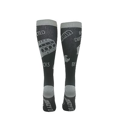Easily Distracted By Blocks Funny Mechanic Compression Socks for Men
