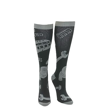 Easily Distracted By Blocks Funny Mechanic Compression Socks for Men