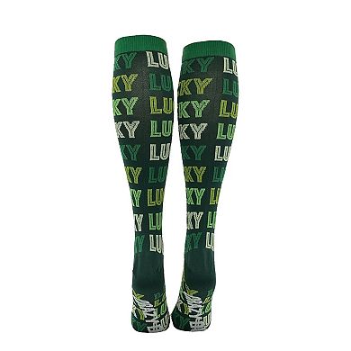 Unisex Lucky All Over Funny St Patricks Day Compression Socks for Women and Men