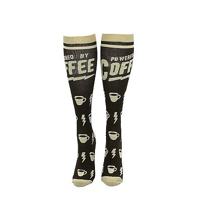 Powered By Coffee Funny Caffeine Compression Socks for Women Unisex Size