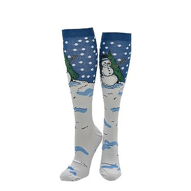 Cute Snowman Compression Socks Funny Christmas Socks for Women and Men