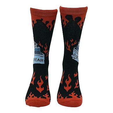 Men's Dumpster Fire Socks Funny Sarcastic Graphic Novelty Footwear for Men
