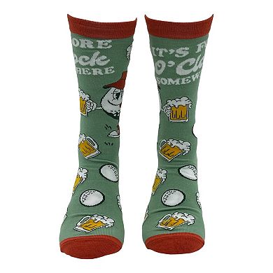 Men's Its Fore O Clock Somewhere Socks Funny Sarcastic Golfing Graphic Novelty Footwear for Men