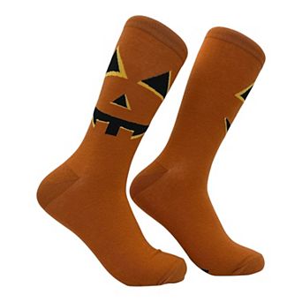 Men's Jack O Lantern Socks Funny Sarcastic Halloween Graphic Novelty Footwear for Men