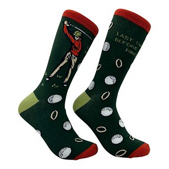 Men's Last Swing Before The Ring Socks Funny Sarcastic Golfing Graphic Novelty Footwear for Men