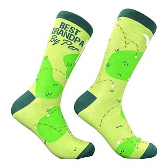 Men's Best Grandpa By Par Socks Funny Sarcastic Golf Graphic Novelty Fathers Day Footwear For Men