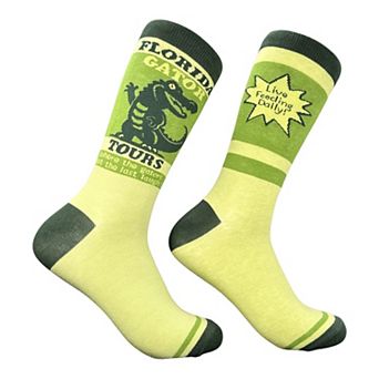 Men's Florida Gator Tours Socks Funny Sarcastic Alligator Graphic Novelty Footwear For Men