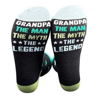 Men's Grandpa The Man The Myth The Legend Socks Funny Sarcastic Graphic Novelty Footwear For Men