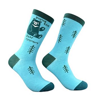 Men's Doing The Bear Minimum Socks Funny Sarcastic Graphic Novelty Footwear For Men