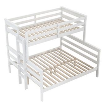 Merax Wood Twin XL over Queen Bunk Bed with Ladder