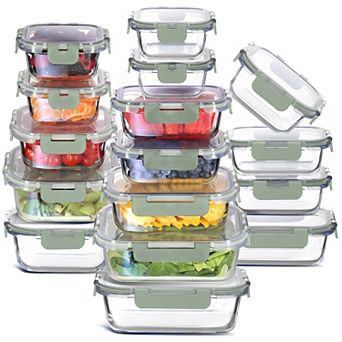 Eatex 32 pc Glass Food Storage Containers with Lids