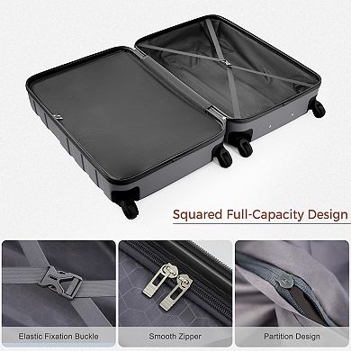 Merax Luggage Sets Expandable Abs Hardshell 3pcs Clearance Luggage Hardside With Tsa Lock