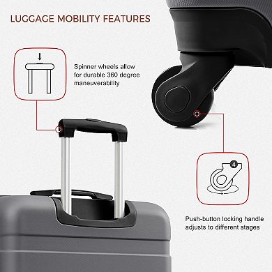 Merax Luggage Sets Expandable Abs Hardshell 3pcs Clearance Luggage Hardside With Tsa Lock