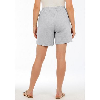 Roaman's Women's Plus Size French Terry Pull-On Drawstring Shorts