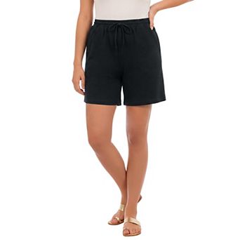 Roaman's Women's Plus Size French Terry Pull-On Drawstring Shorts