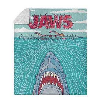 Jaws Silk Touch Sherpa Throw Blanket