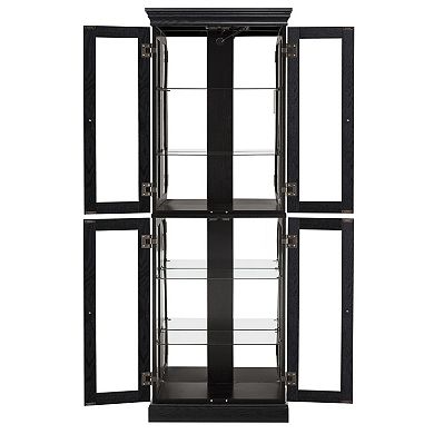 Merax Lighted Glass Curio Display Cabinet,Display Cabinet,Glass Storage Cabinet Glass Wine cabinet