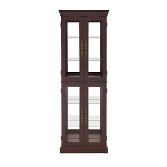 Merax Lighted Glass Curio Display Cabinet,Display Cabinet,Glass Storage Cabinet Glass Wine cabinet