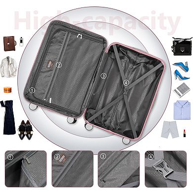 Merax Luggage Sets 6 Piece with Duffel Bags, Hardside Expandable Suitcases with Spinner Wheels