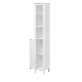 Merax Tall Bathroom Storage Cabinet with Adjustable Shelves,Slim 1 Doors Freestanding Cabinet