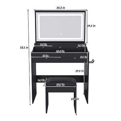 Merax New Large Mirror Vanity Desk for Bed room , Modern Makeup Vanity Set